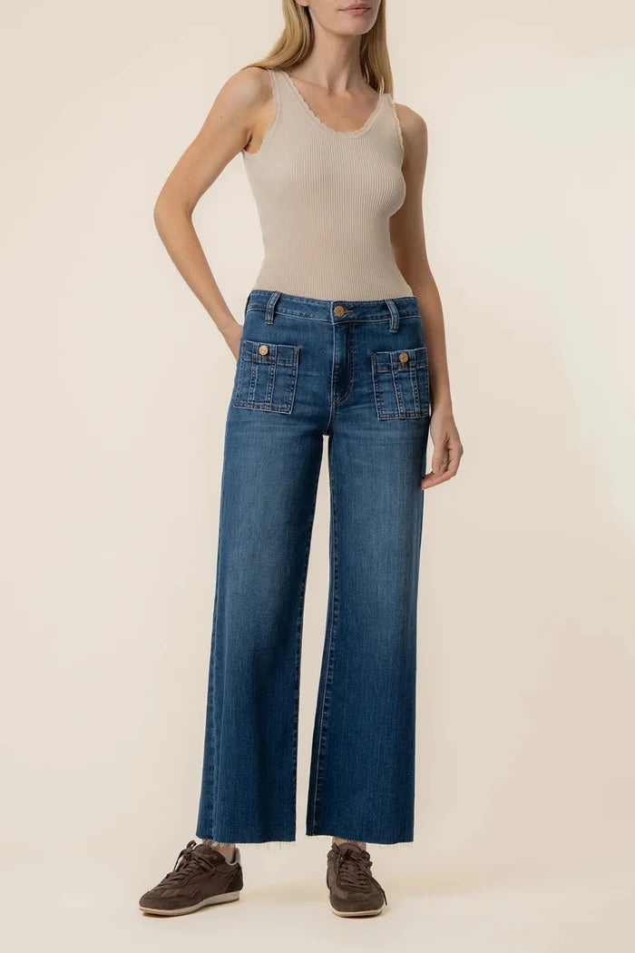 Meg HR Wide Leg Raw Hem