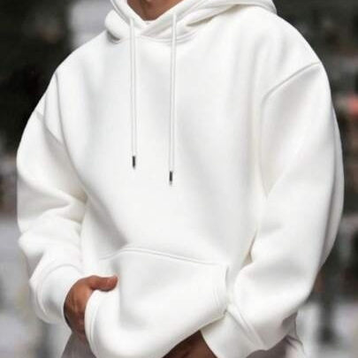 Men's Drop Shoulder Hoodie - Oversized Streetwear Style