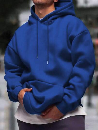 Men's Drop Shoulder Hoodie - Oversized Streetwear Style