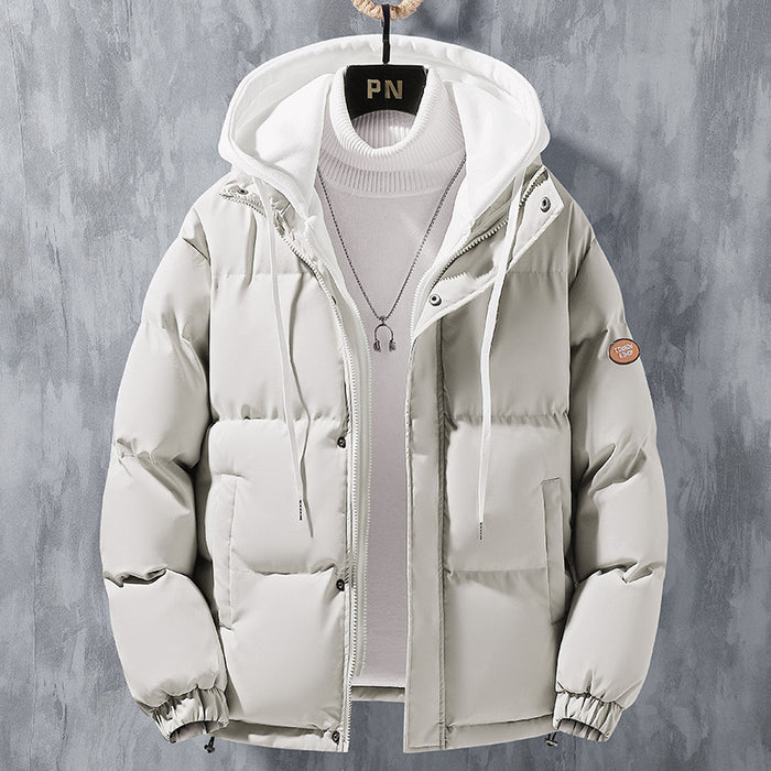 Men's Hooded Winter Jacket - Windproof Thickened Cotton Coat