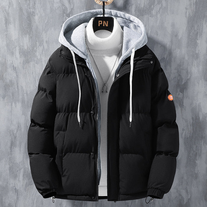 Men's Hooded Winter Jacket - Windproof Thickened Cotton Coat