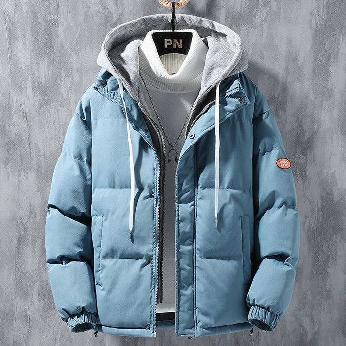 Men's Hooded Winter Jacket - Windproof Thickened Cotton Coat