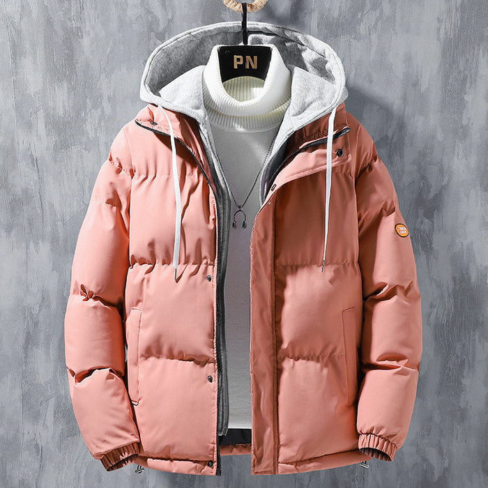 Men's Hooded Winter Jacket - Windproof Thickened Cotton Coat