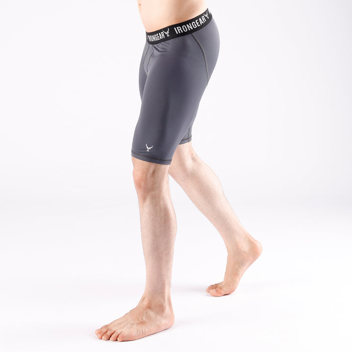 Men's Long Compression Shorts - IRONGEAR Fitness