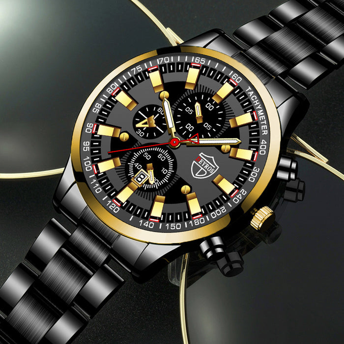 Men's Stainless Steel Quartz Watch - Luminous Dial