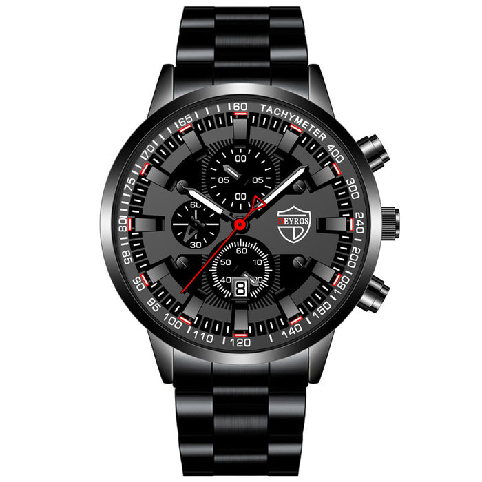 Men's Stainless Steel Quartz Watch - Luminous Dial