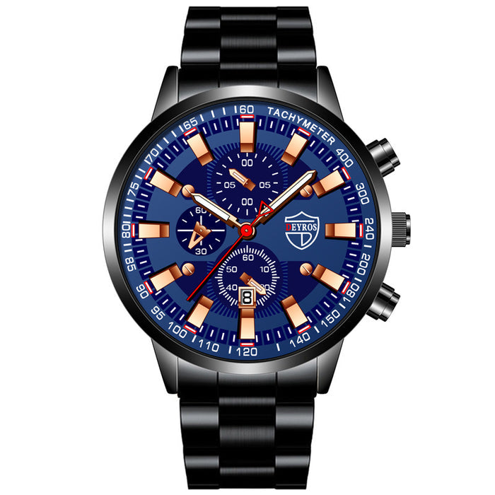 Men's Stainless Steel Quartz Watch - Luminous Dial