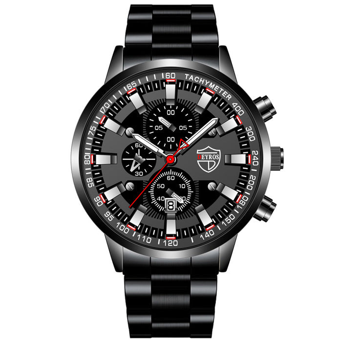 Men's Stainless Steel Quartz Watch - Luminous Dial