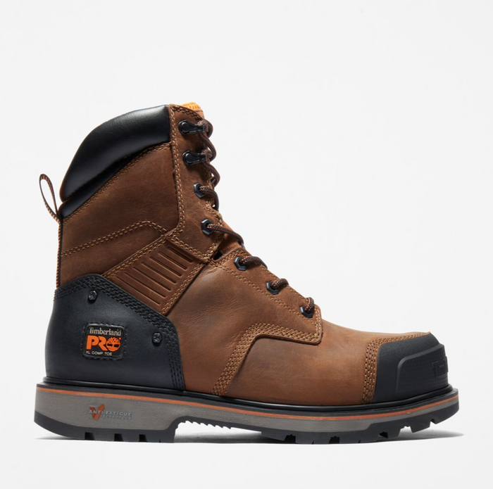 Men's TIMBERLAND PRO® 8 inch Brown Ballast Lace-up Composite Safety Toe CLOSEOUT