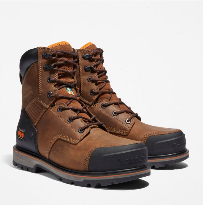 Men's TIMBERLAND PRO® 8 inch Brown Ballast Lace-up Composite Safety Toe CLOSEOUT