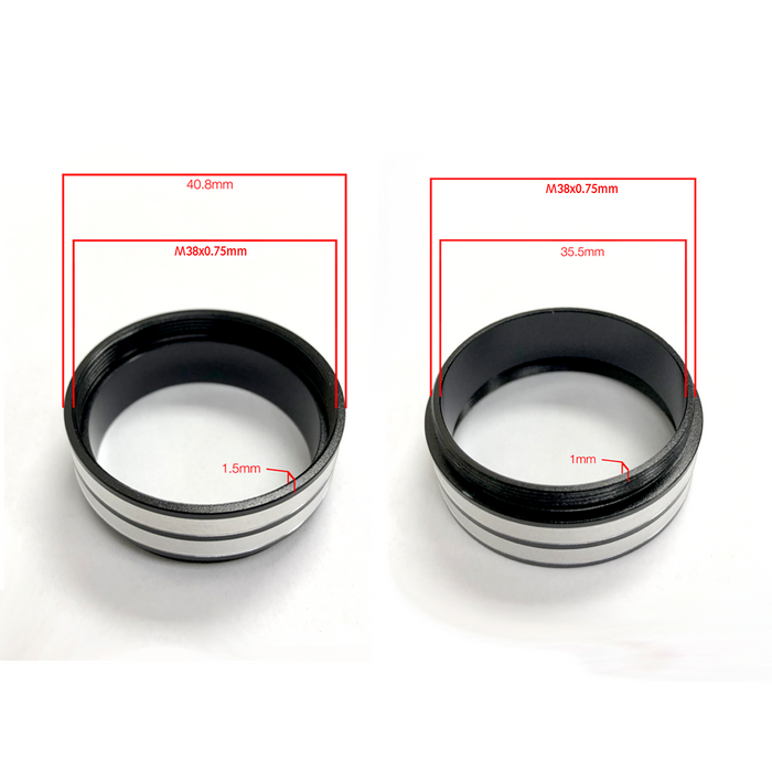 Metal Ring Light Adapter for Bausch & Lomb Microscopes, M38x0.75mm (No Cover Glass)