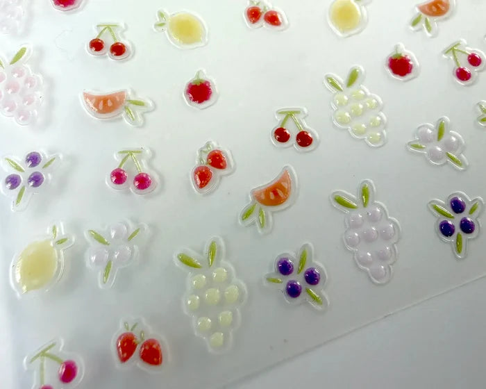 Close-up of the Mini Fruits cherry and strawberry decals