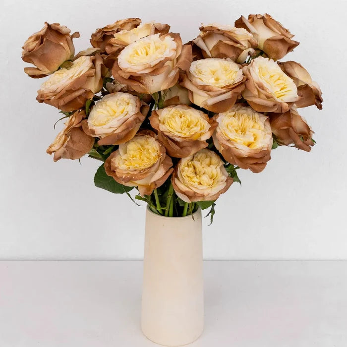 Mocha Mousse Ivory Tinted Rose Vase - Image
