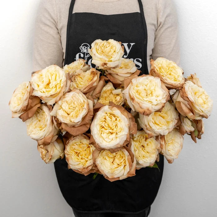 Mocha Mousse Ivory Tinted Rose Apron - Image