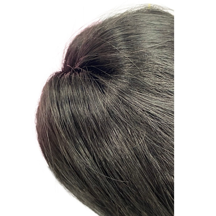 VIYA 100% virgin human hair ponytail extension dark natural straight smooth high shine close up