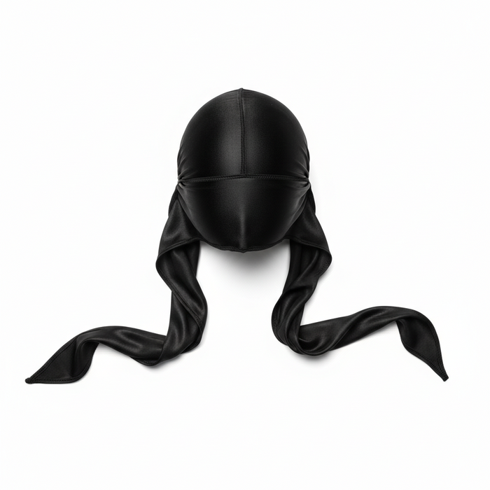 Mr. Durag Premium Deluxe Silky Durag, 1 Count, Black