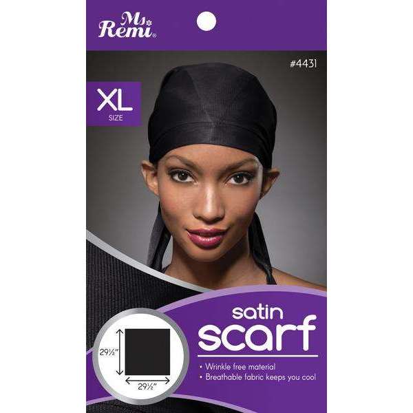 Ms. Remi Satin Scarf XL, 1 Count, Black