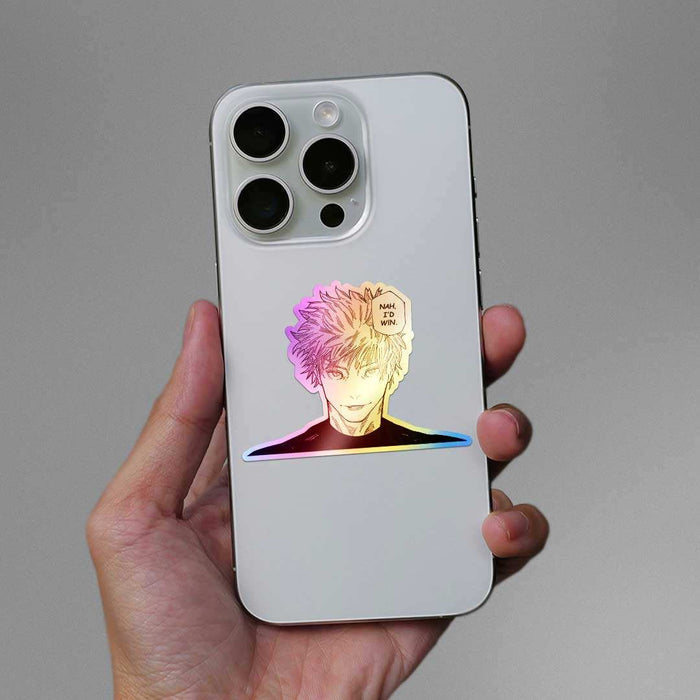 Nah, I'd Win Gojo Holographic Sticker - Holographic stickers | STICK IT UP