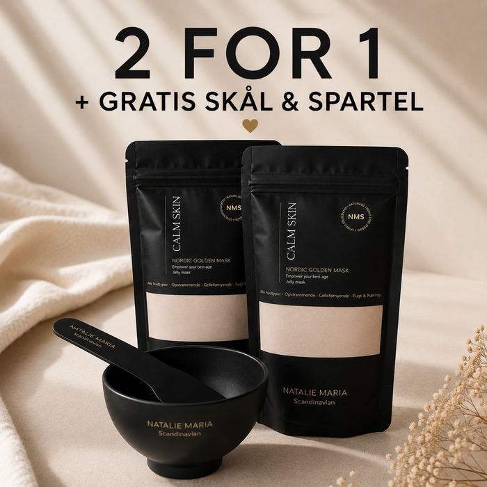Natalie Maria Scandinavian | Calm Skin Nordic Golden Mask x2 + GRATIS Skål og spartel
