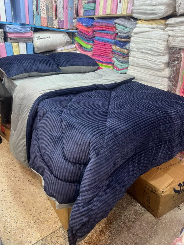 Navy Blue Velvet 4pc Duvet Set – 5x6