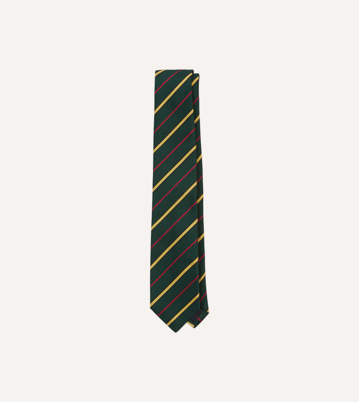 Navy, Red and White Multi Stripe Mogador Silk Tipped Tie