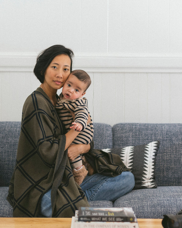 Navy Stripe Chunky Sweater Knit Baby Jumpsuit (Organic Cotton)