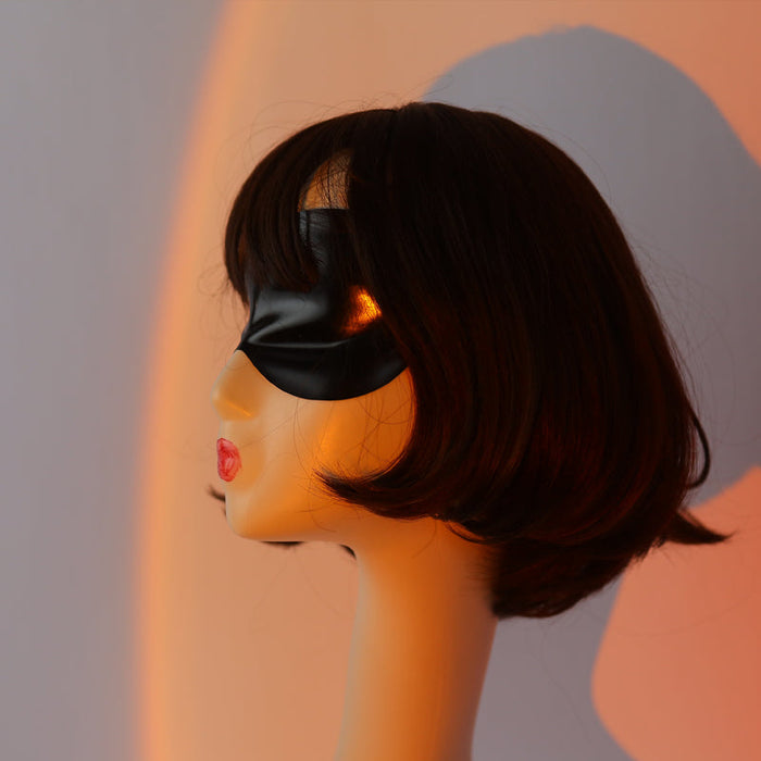 NEOGAN NEB10 Latex Blinder by InTheMask by MOLIS, black latex mask with adjustable straps and detailed design.