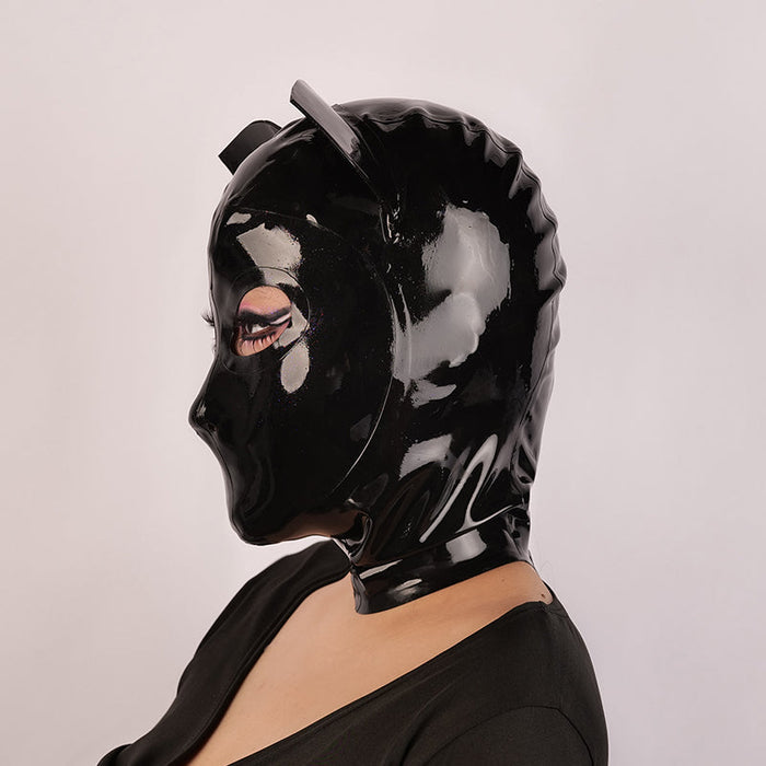 Inthemask by Moli's NEOGAN NH20 latex hood with playful cat ears, made from 0.4mm Malaysian latex for a snug fit.