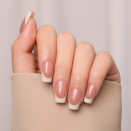 Neutral French | Medium Squoval | SALON PRESS™
