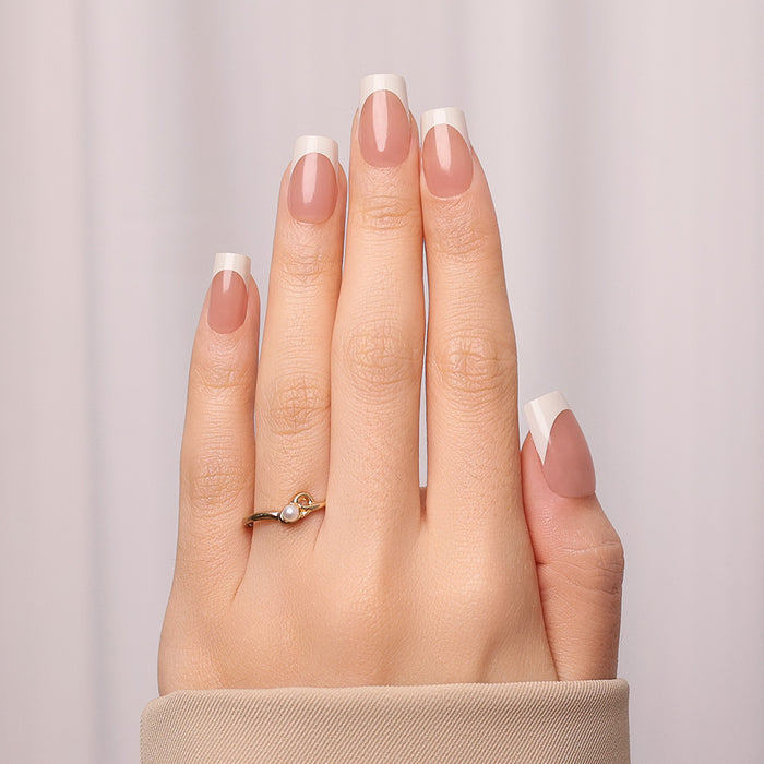 Neutral French | Medium Squoval | SALON PRESS™