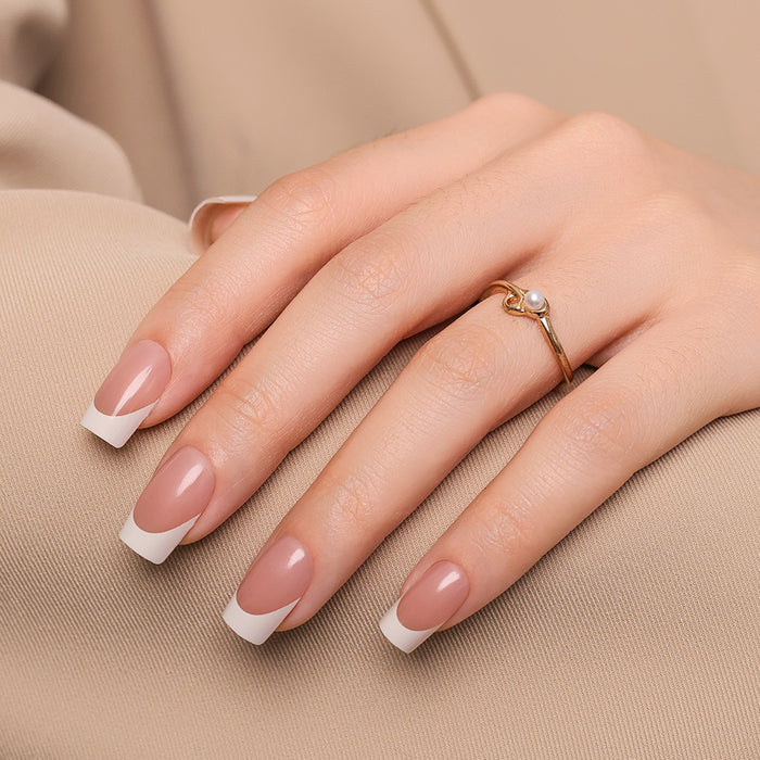 Neutral French | Medium Squoval | SALON PRESS™