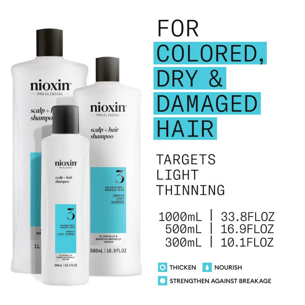 Nioxin System 3 Shampoo & Conditioner 1L Duo