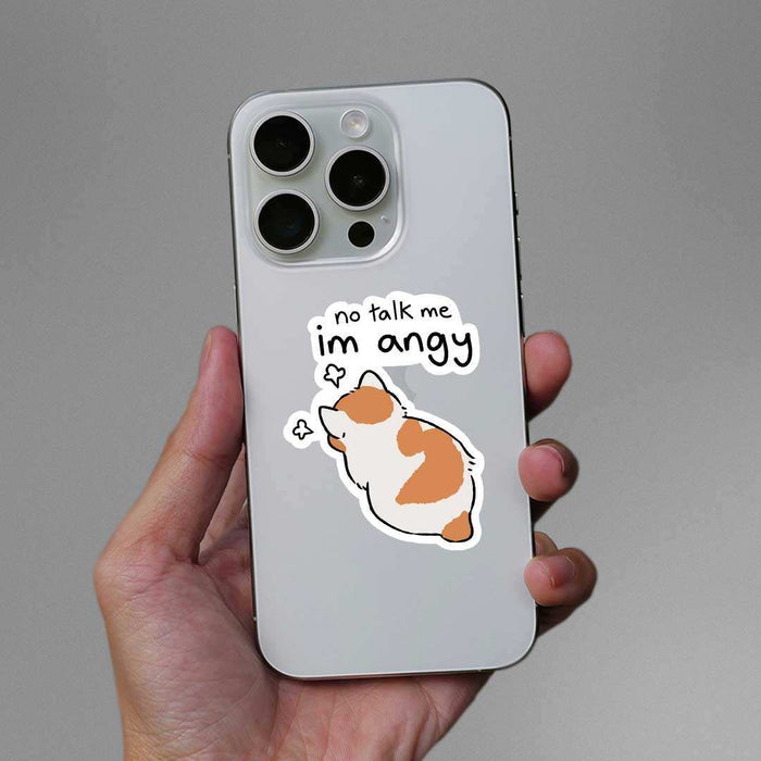 No Talk Me Im Angy Sticker - Stickers | STICK IT UP