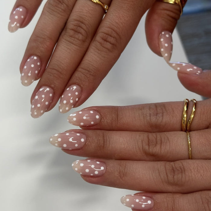 Nude Polka Dots | Medium Almond | EASY PRESS™