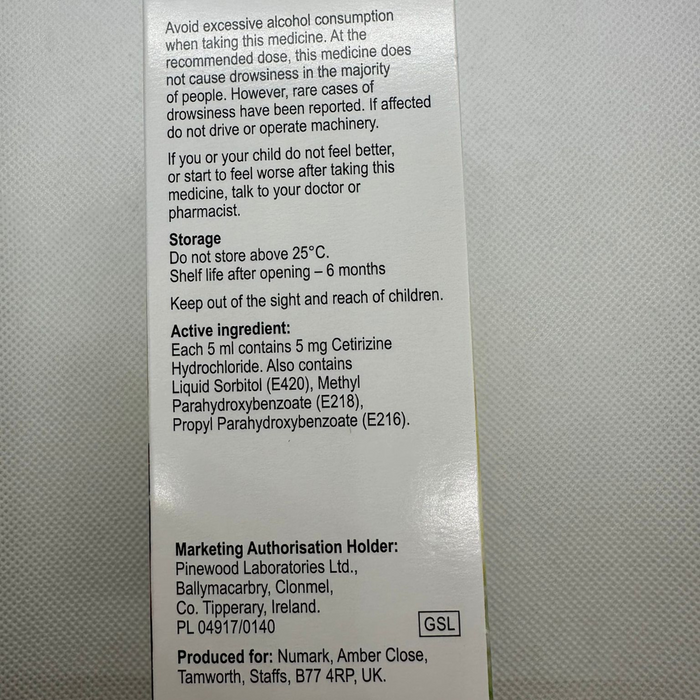 Numark Allergy Relief for Children Oral Solution 70ml (A)