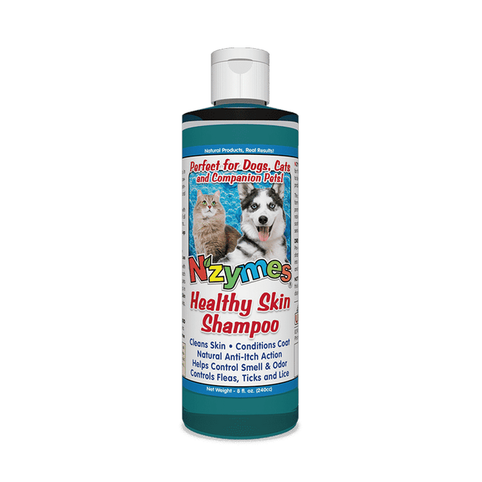 Nzymes Healthy Skin Shampoo Plant-Based Enzymatic Shampoo For Pets bottle for dogs, cats, and companion pets