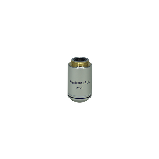Objective Working Distance 0.12mm 100X Infinity Plan Achromatic Objective (Oil), SKU Nexcope-NE610-Objective-100-Oil-A, three quarter front view