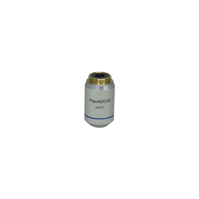 Objective Working Distance 1.5mm 40X Infinity Plan Achromatic Objective, SKU Nexcope-NE610-Objective-40-A, three quarter front view