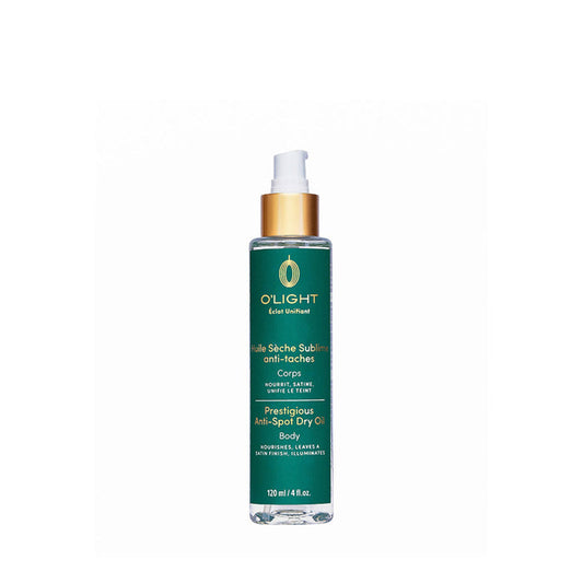 O LIGHT anti-spot body oil glass pump bottle 120 ml green label gold cap for skin brightening