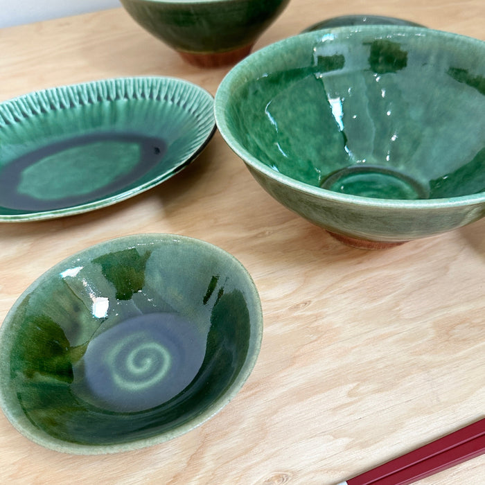 Oribe Deformed Square Kobachi Bowl