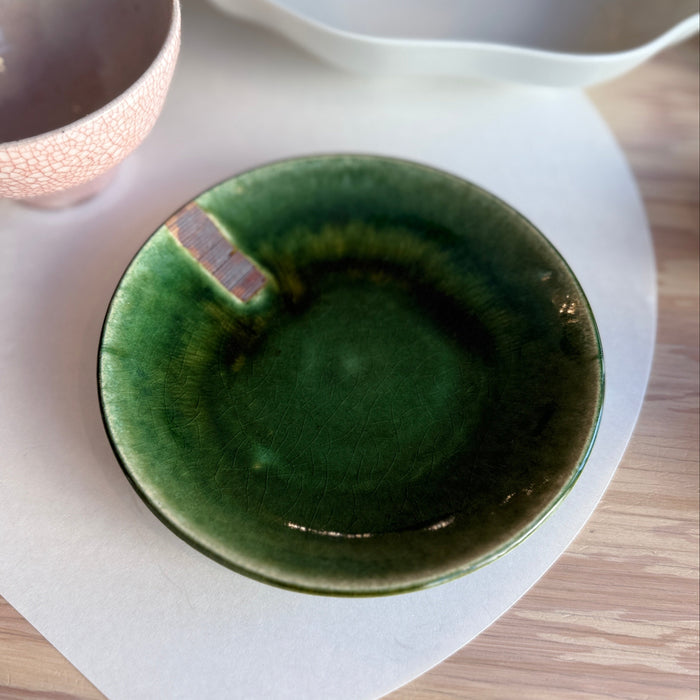 Oribe-Kushime Round Plate (6.5")
