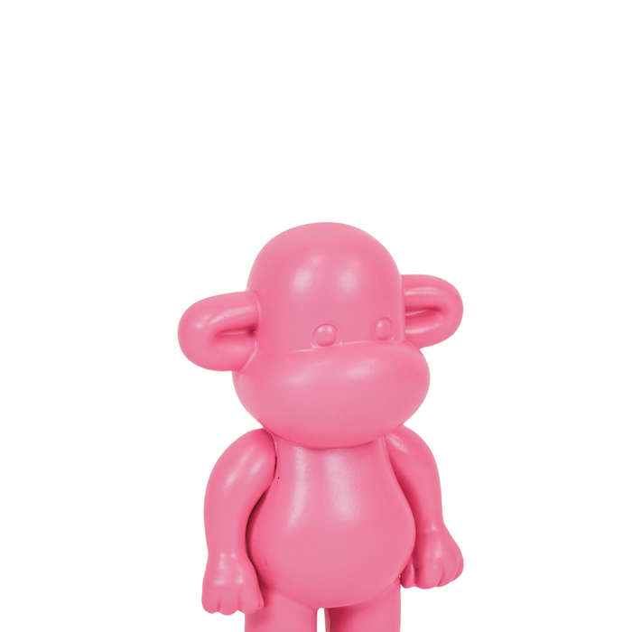Ornament - Aap Beeld 'The Legend' - Polyresin - Roze - 11x7x19cm