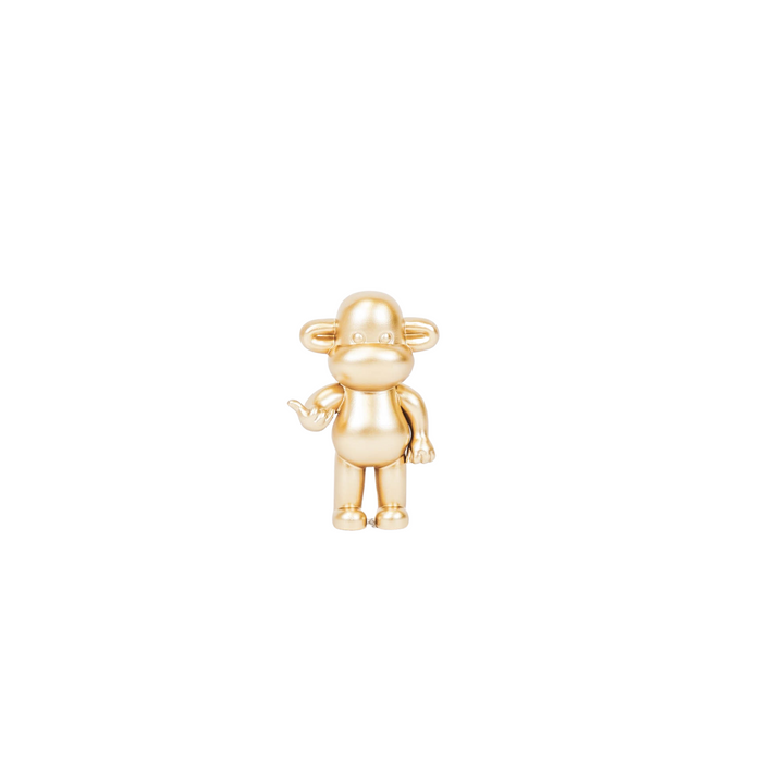 Ornament - Hang loose Aap Beeld 'The Legend' - Polyresin - Goud - 11x7x19cm