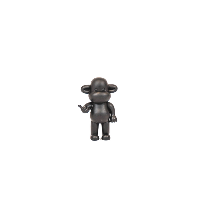Ornament - Hang loose Aap Beeld  'The Legend' - Polyresin - Zwart - 20,5x13,5x35cm