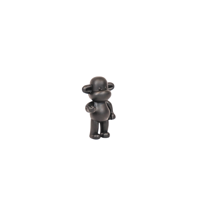 Ornament - Hang loose Aap Beeld  'The Legend' - Polyresin - Zwart - 20,5x13,5x35cm
