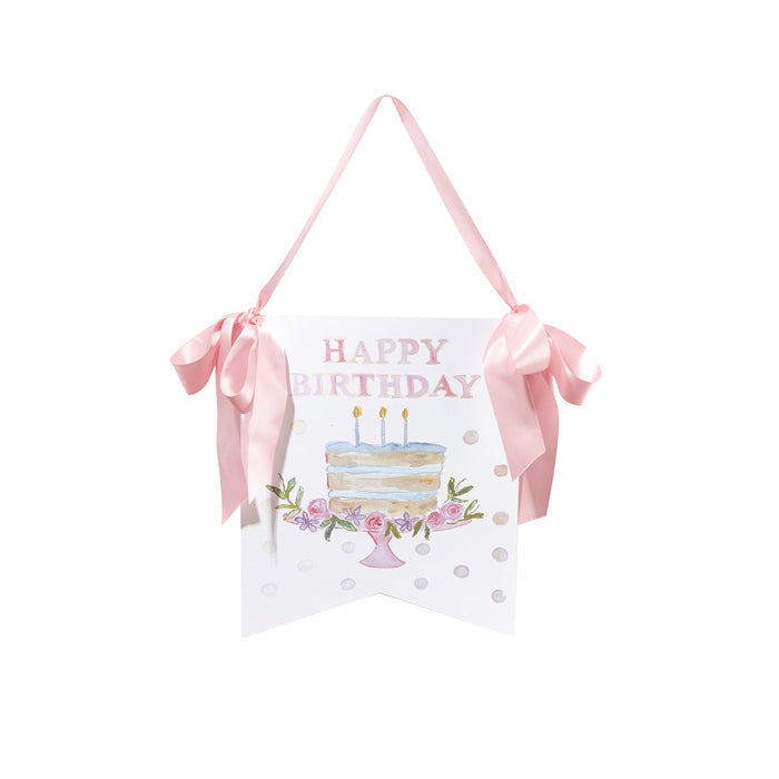 Over the Moon Pink "Happy Birthday" Cake Hanger