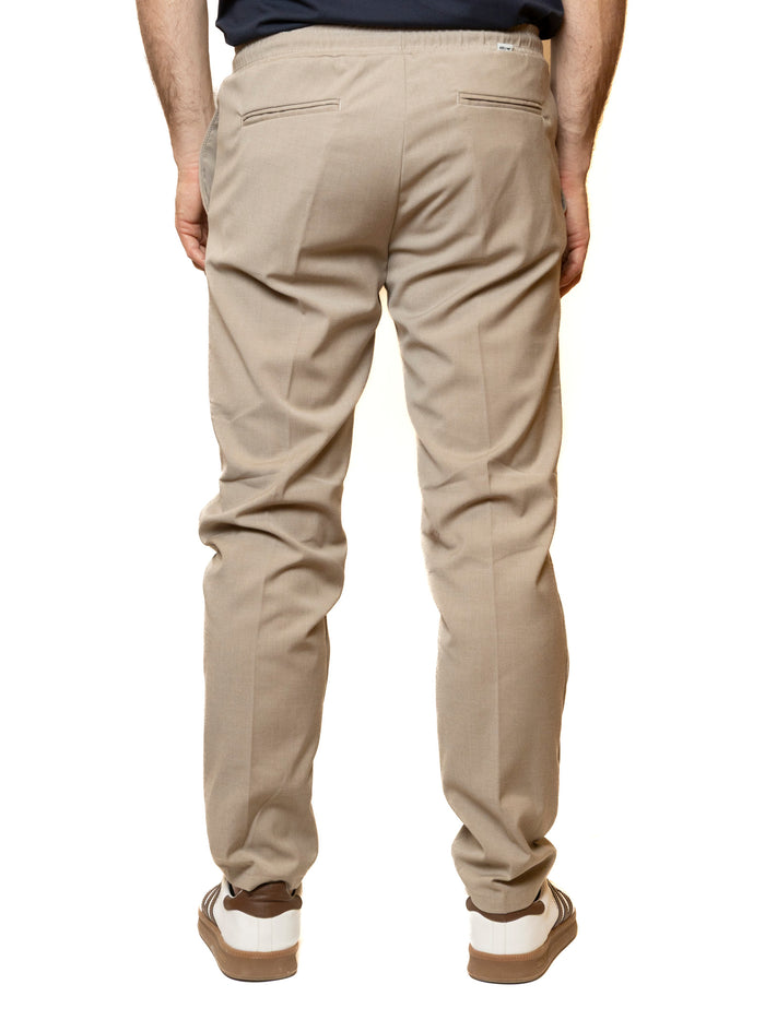 QB24 pantalone cotone sabbia 0126178 COTONE-SAND