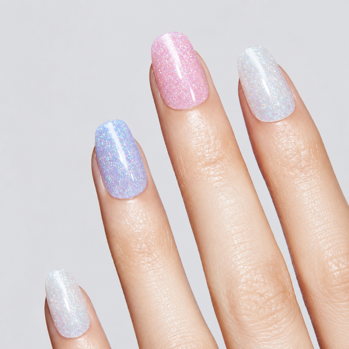 Pastel Multi Color Glitter Gel Nail Stickers