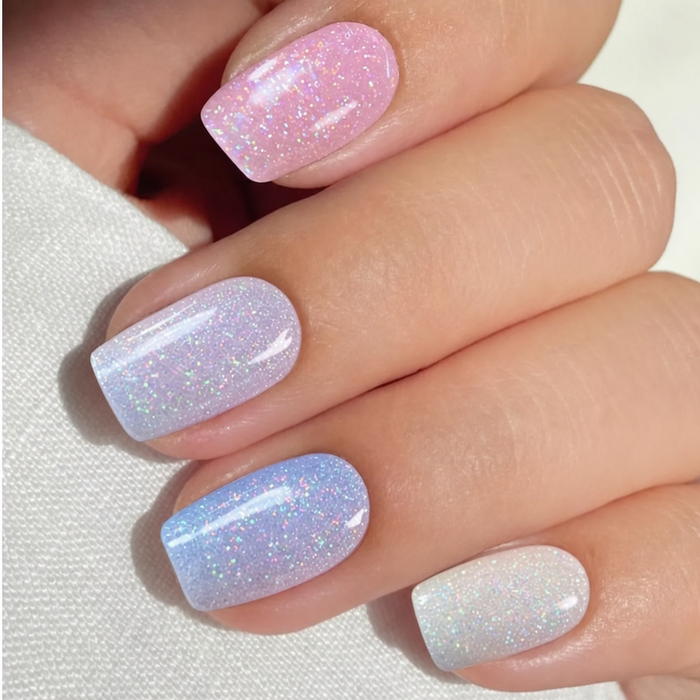 Pastel Multi Color Glitter Gel Nail Stickers