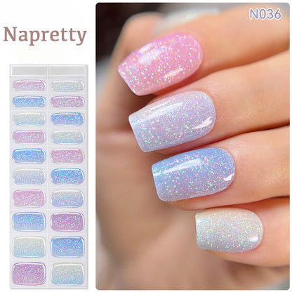 Pastel Multi Color Glitter Gel Nail Stickers